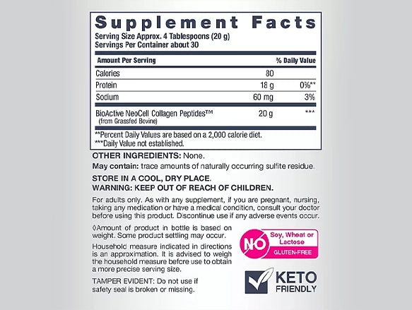 Grassfed Collagen Peptides Unflavored Supports Healthy Hair, Skin, Nails, & Joints. Unflavored, Easy to Mix, & Sourced From Grass-Fed.