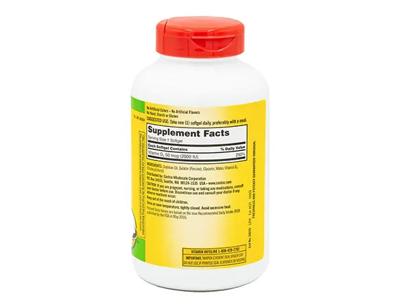 Kirkland Extra Strength D3 50 mcg (2000 IU) 600 Softgels in Sri Lanka