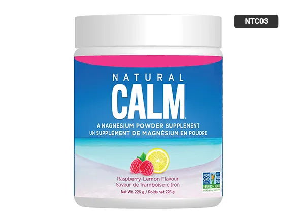 Natural Calm Magnesium Powder Raspberry-Lemon Flavor 226g