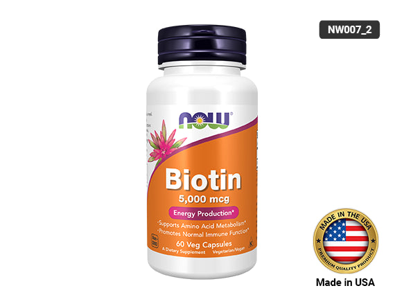 Now Biotin 5000mcg 60 Veg Capsules