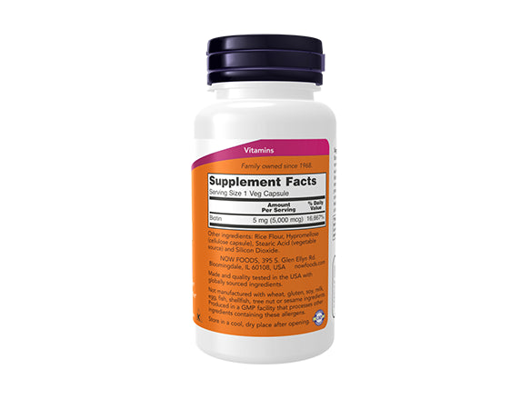 Now Biotin 5000mcg 60 Veg Capsules