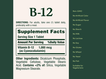 Natures Bounty Vitamin B-12 1000mcg 150 Tablets in Sri Lanka