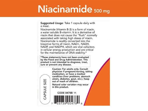 Now Niacinamide 500mg 100 Veg Capsules in Sri Lanka
