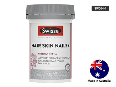 Swisse Beauty Hair Skin Nails+ 60 Tablets In Sri Lanka Supports Collagen Formation, Maintains Healthy Hair, Skin, and Nails & Reduces Free Radical Damage to Cells.