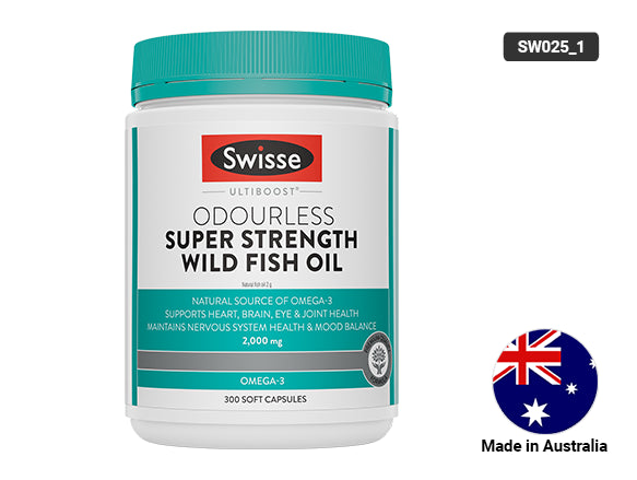 Swisse Ultiboost Odourless Super Strength Wild Fish Oil 2000mg 300 Capsules in Sri Lanka