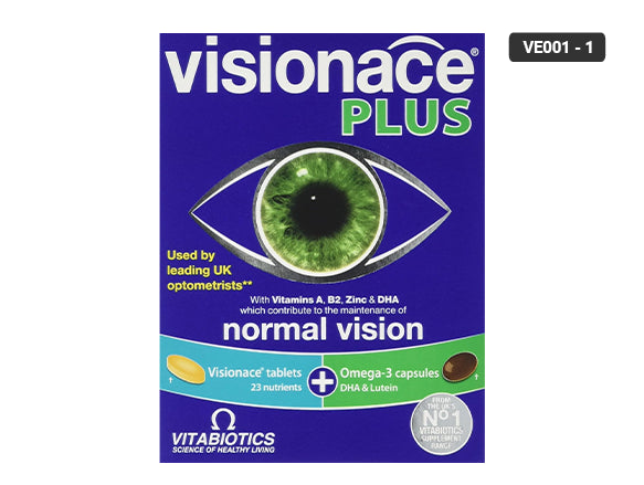 Visionace Plus 56 Tablets provides Omega-3, lutein and antioxidants needed for strong vision and healthy retinas.
