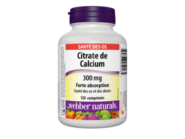 Webber Naturals Calcium Citrate 300mg High Absorption 120 Tablets