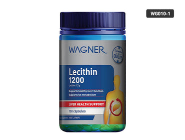 Wagner Lecithin 1200mg Liver Health Support 100 Capsules - Supports healthy liver function and fat metabolism.