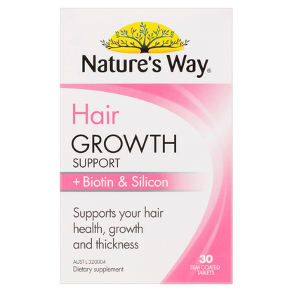 Natures Way Hair Growth Support + Biotin & Silicon 30 Tablets