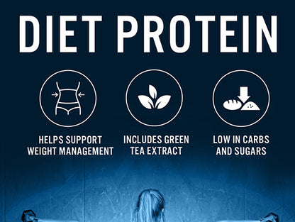 Applied Nutrition Diet Protein Strawberry Milkshake 450g – a delicious product made with whey for helping with muscle growth and managing weight.