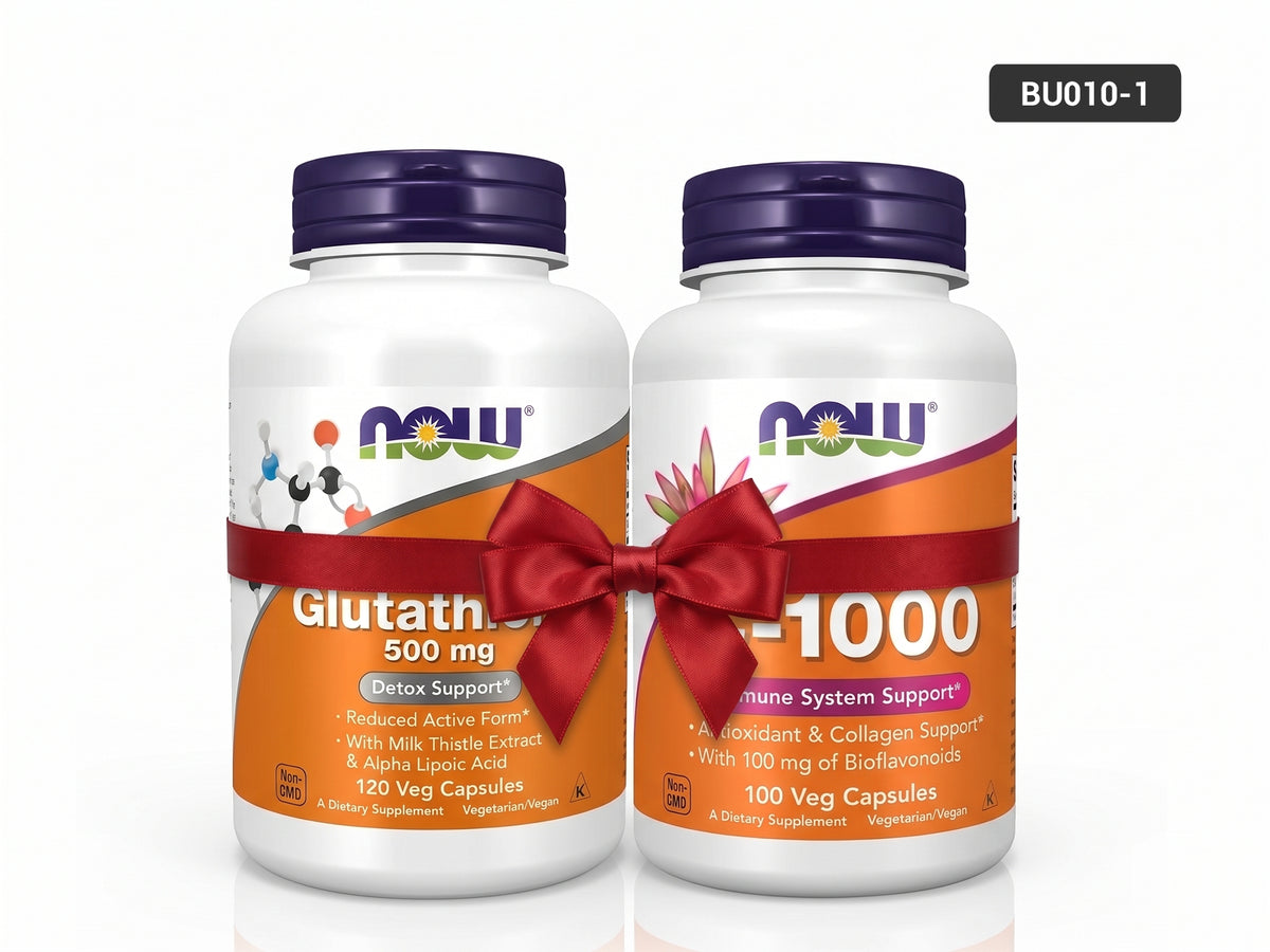 NOW Glutathione + Vitamin C Beauty Bundle