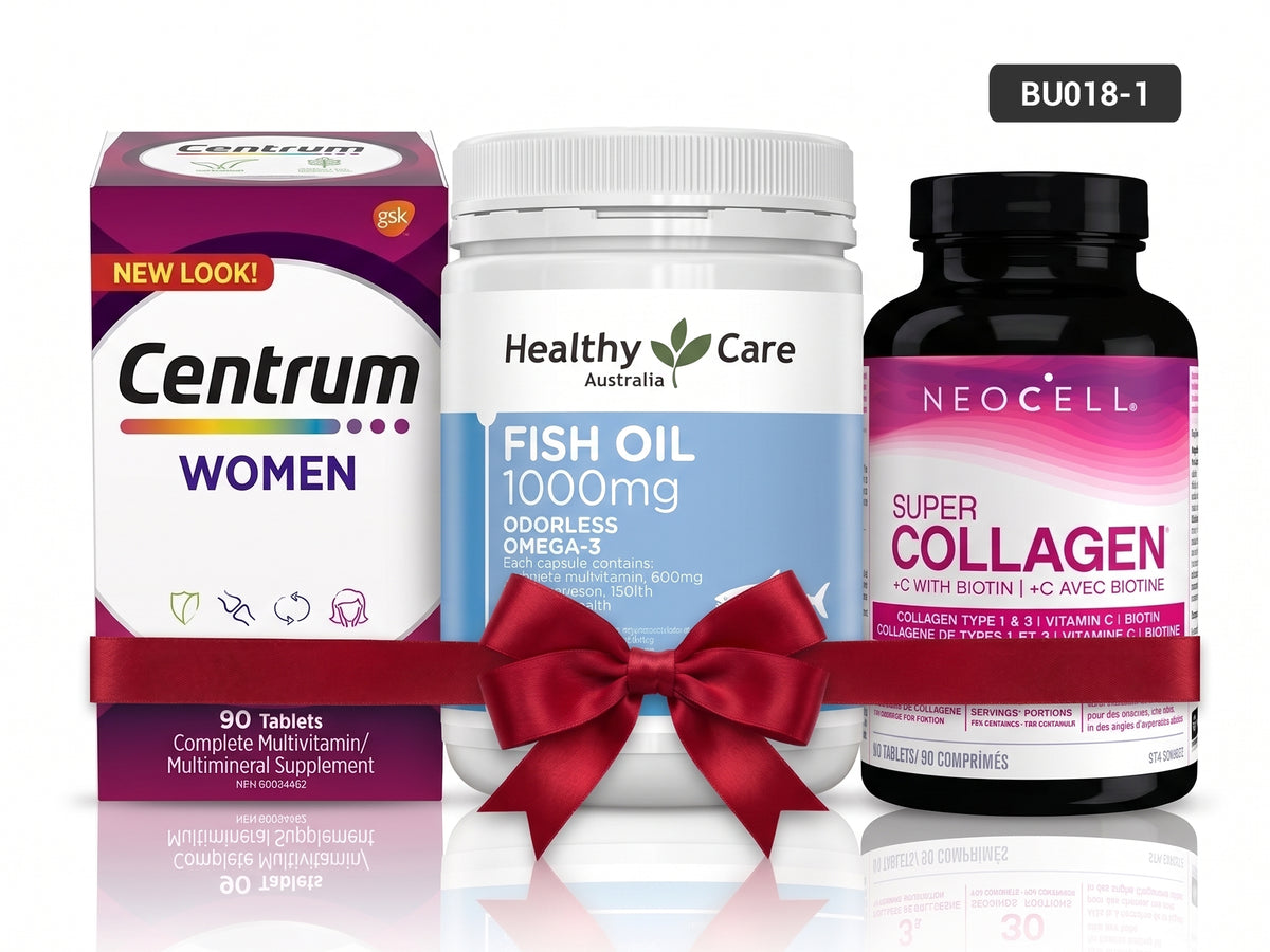 Women's Multivitamin + Omega-3 + Collagen Wellness Bundle
