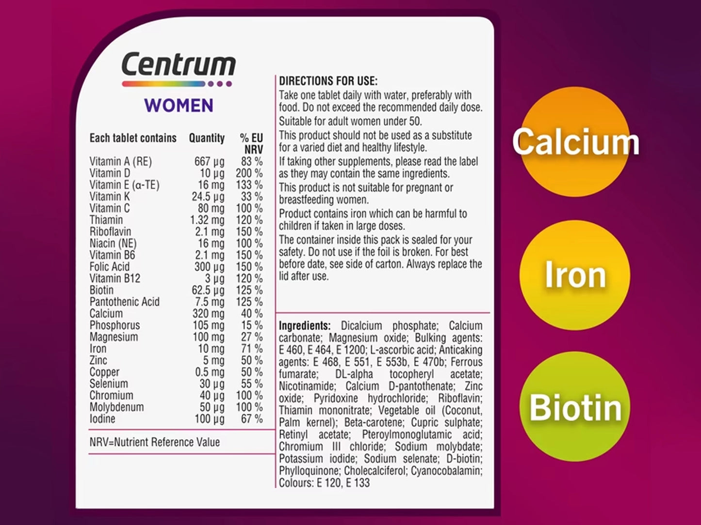 Centrum Women Multivitamin  60 Tablets