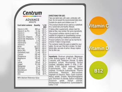 Centrum Advance Multivitamins & Minerals 30 Tablets