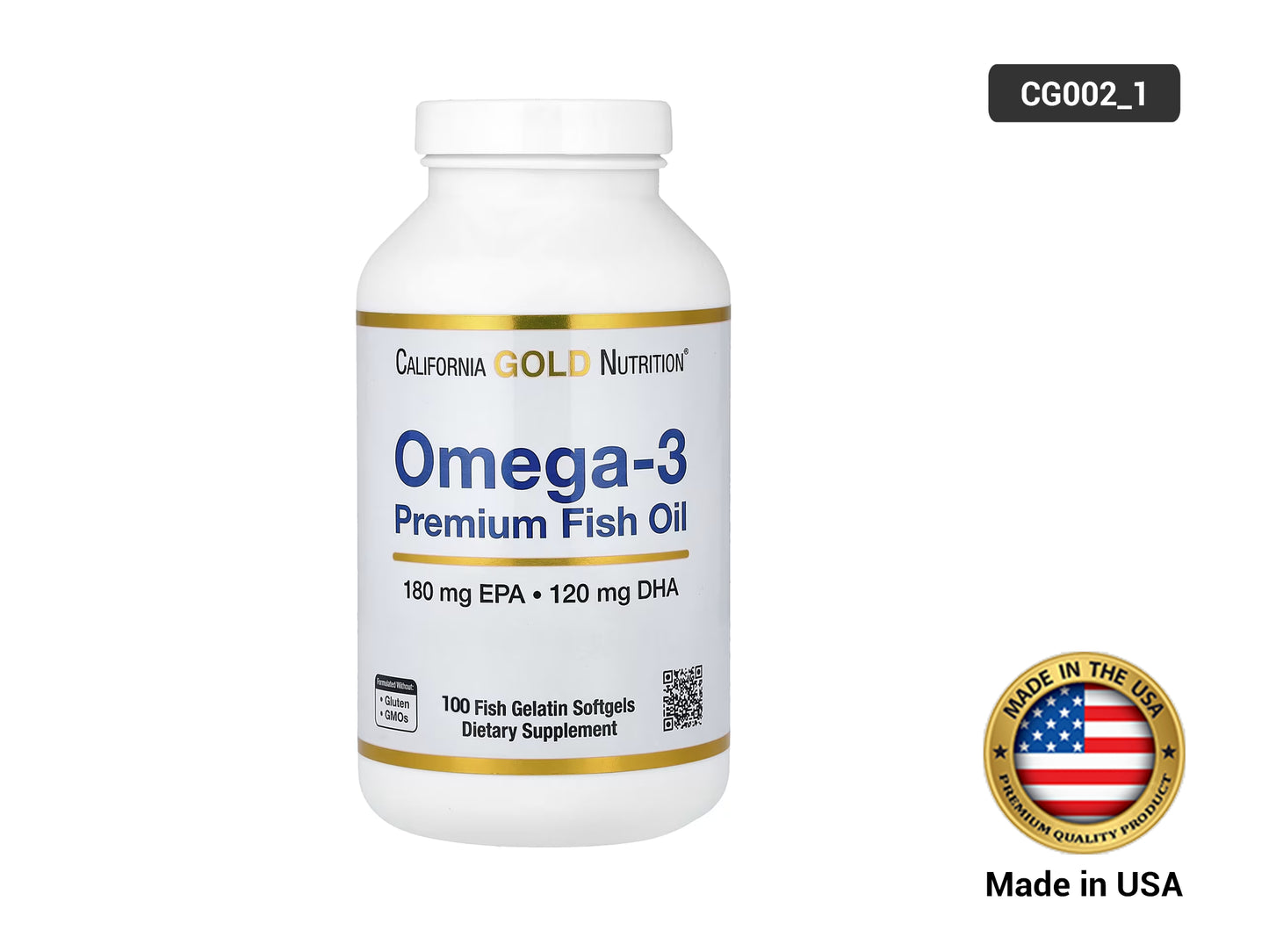 California Gold Nutrition Omega-3 Premium Fish Oil 180 Softgels in Sri Lanka