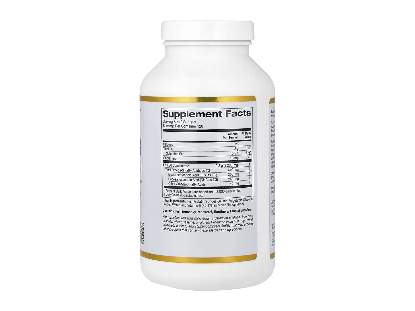 California Gold Nutrition Omega-3 Premium Fish Oil 180 Softgels in Sri Lanka