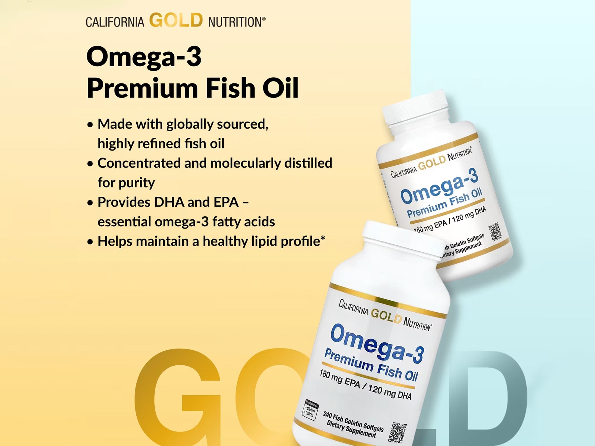 California Gold Nutrition Omega-3 Premium Fish Oil 180 Softgels in Sri Lanka