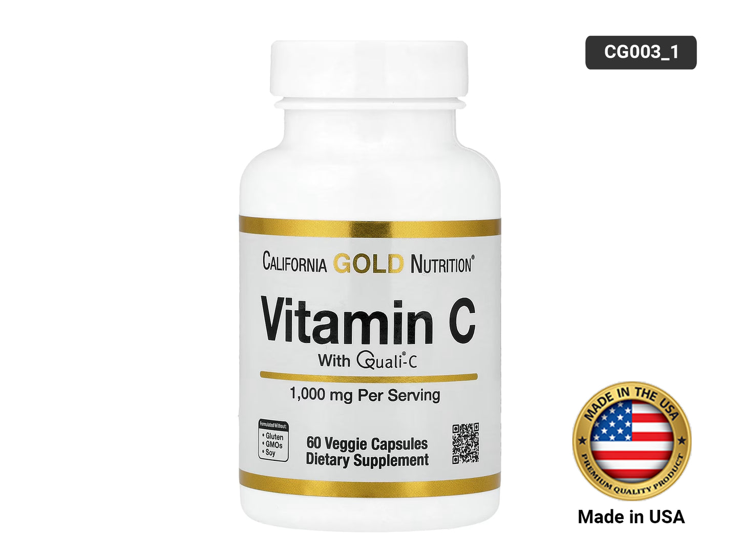 California Gold Nutrition Vitamin C Quali-C 1000mg 60 Veg Capsules in Sri Lanka