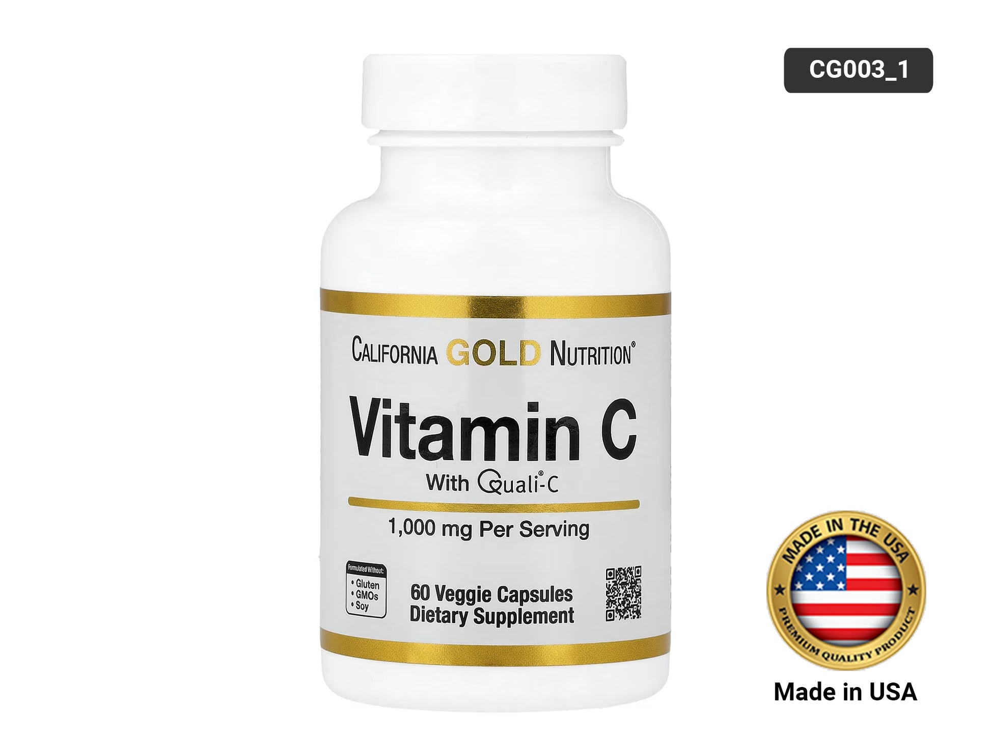 California Gold Nutrition Vitamin C Quali-C 1000mg 60 Veg Capsules in Sri Lanka