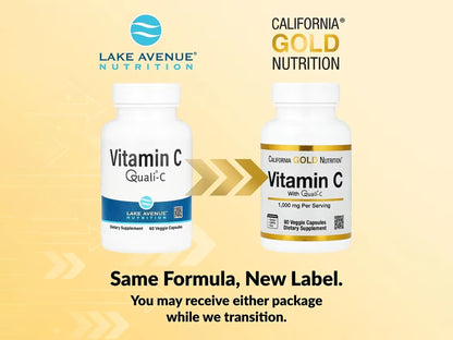 California Gold Nutrition Vitamin C Quali-C 1000mg 60 Veg Capsules in Sri Lanka