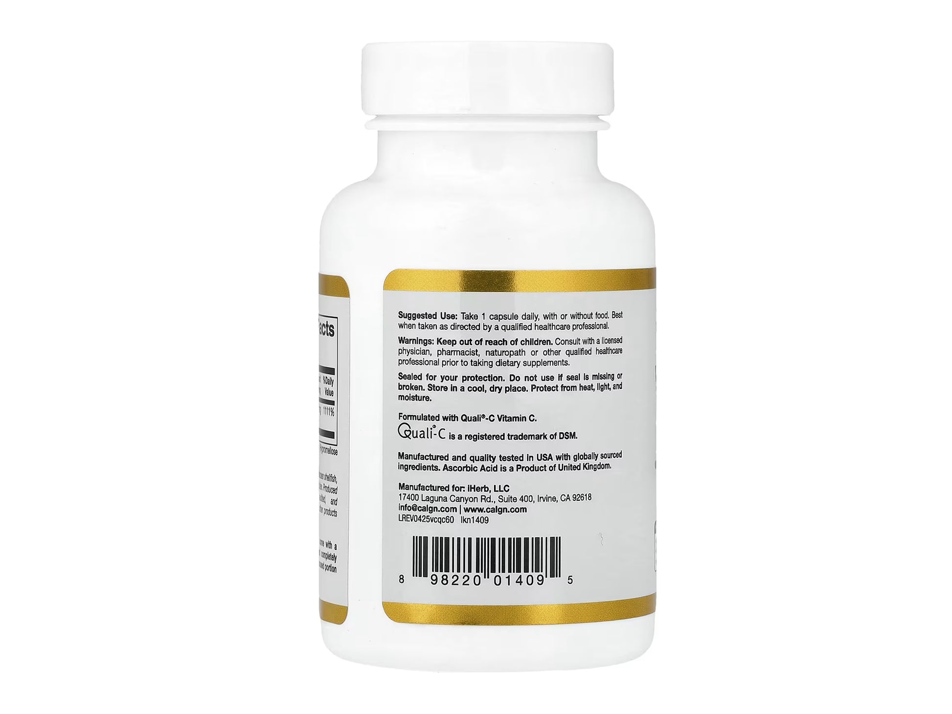 California Gold Nutrition Vitamin C Quali-C 1000mg 60 Veg Capsules in Sri Lanka