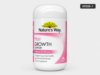 Natures Way Hair Growth Support + Biotin & Silicon 30 Tablets