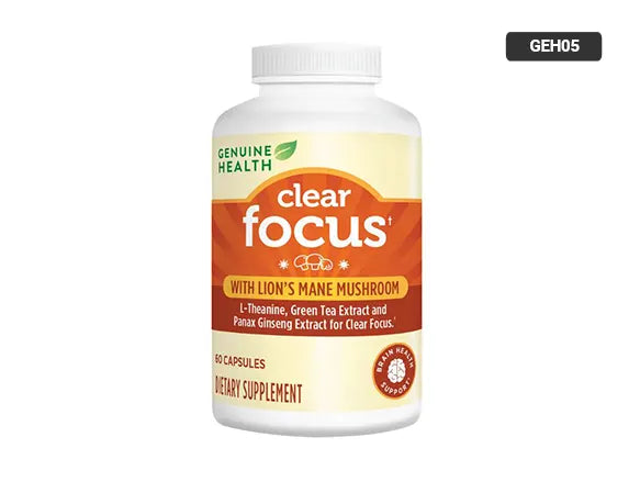 Genuine Health Clear Focus With Lion's Mane Mushroom 60 Capsules