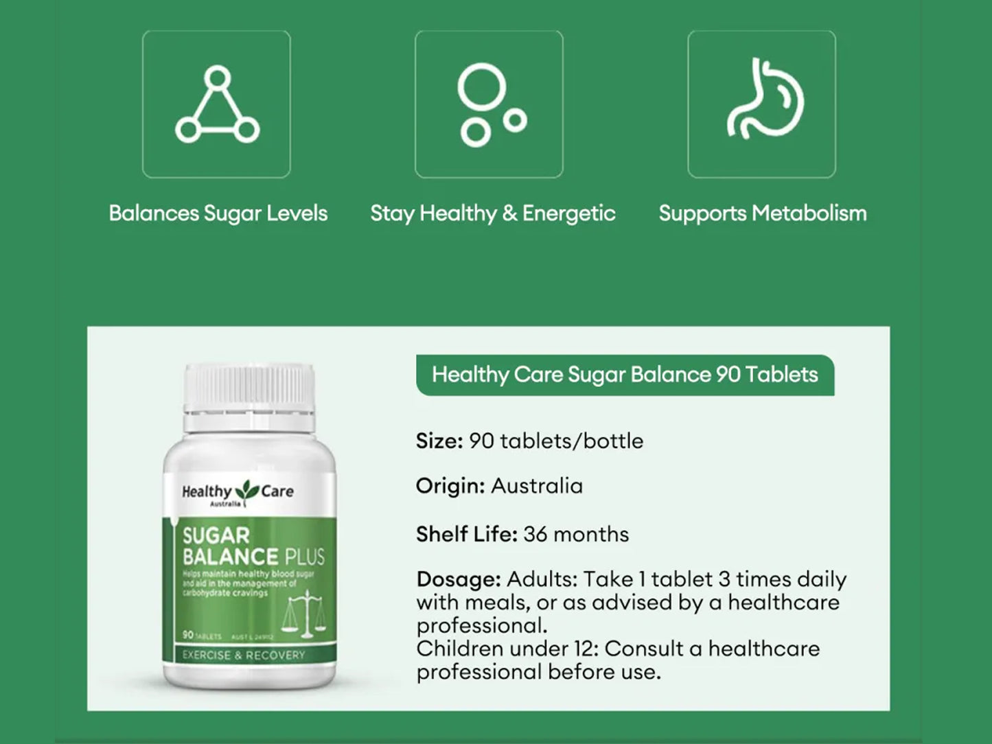 Healthy Care Blood Sugar Balance Plus 90 Tablets