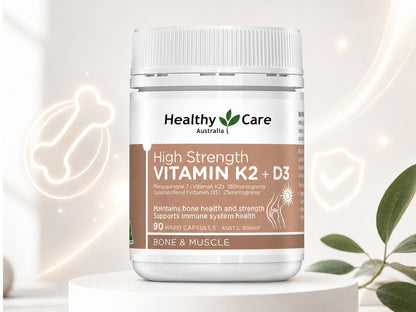 Healthy Care High Strength Vitamin K2 + Vitamin D3 90 Hard Capsules