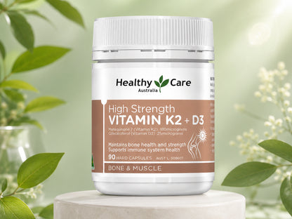 Healthy Care High Strength Vitamin K2 + Vitamin D3 90 Hard Capsules