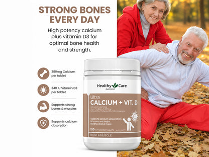 Healthy Care Ultra Calcium + Vitamin D 150 film coated tablets
