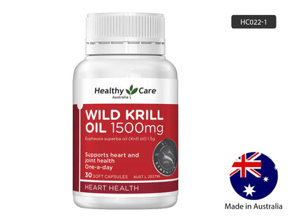 Healthy Care Wild Krill Oil 1500mg 30 Soft Capsules