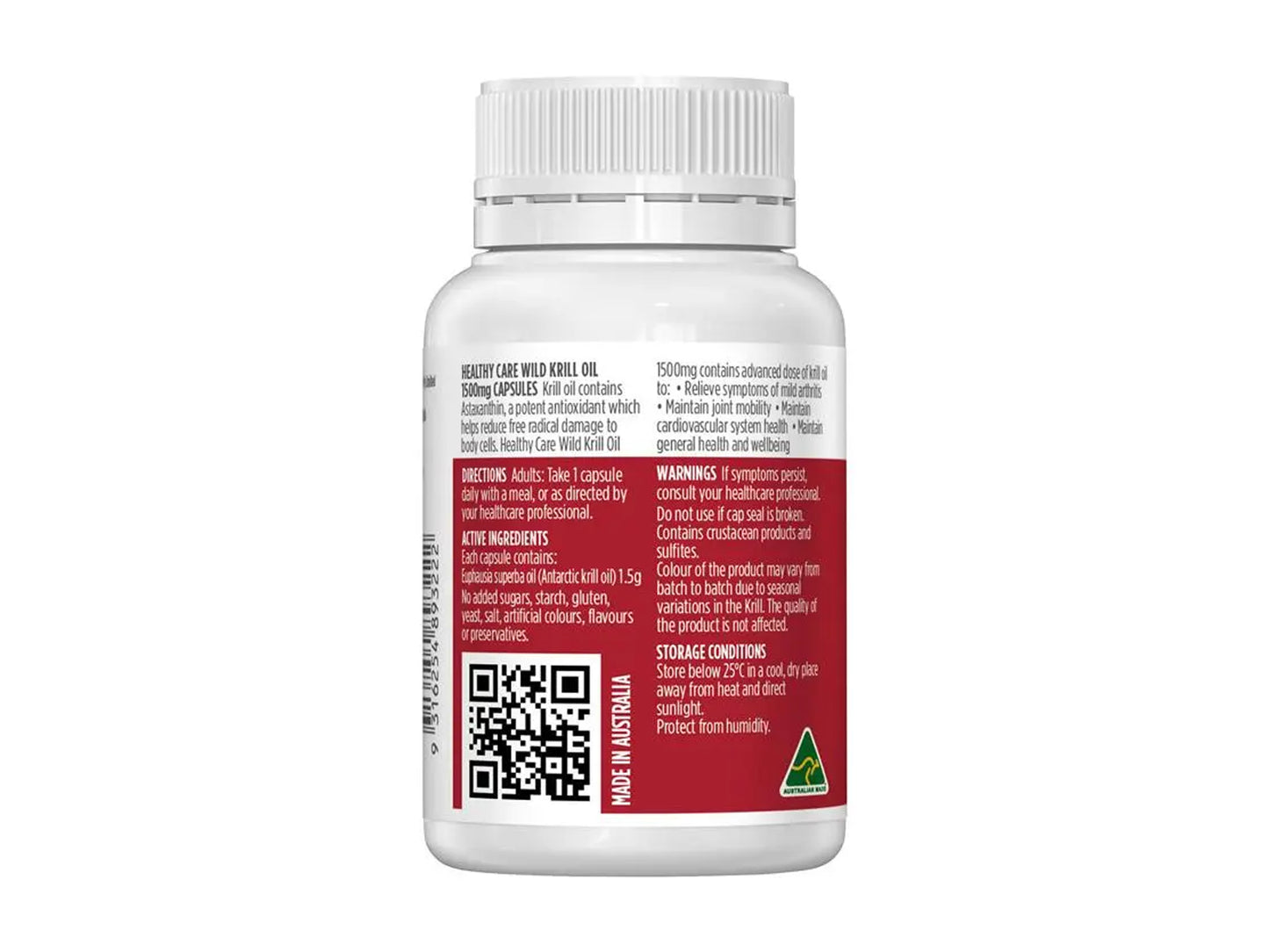 Healthy Care Wild Krill Oil 1500mg 30 Soft Capsules