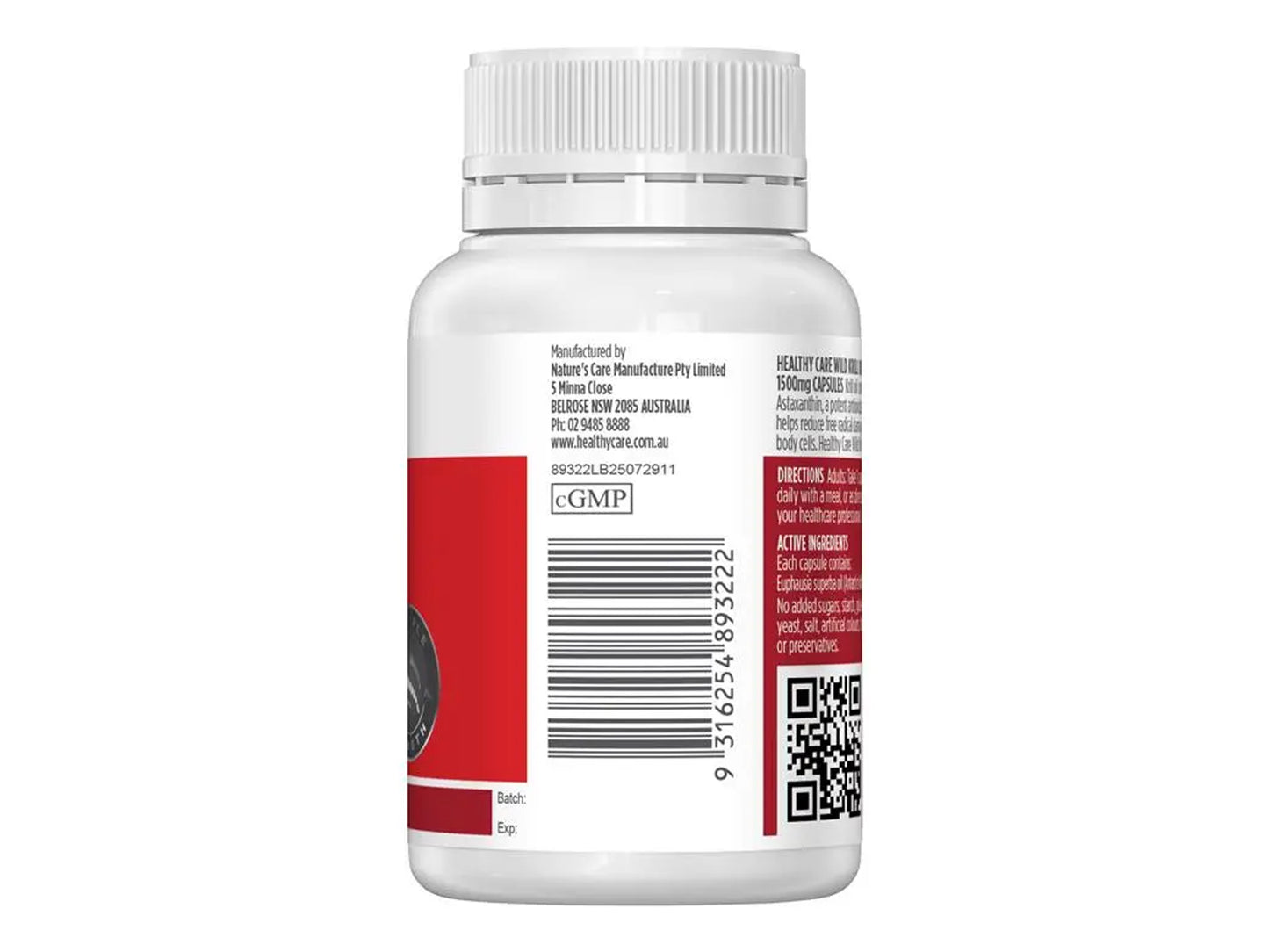 Healthy Care Wild Krill Oil 1500mg 30 Soft Capsules