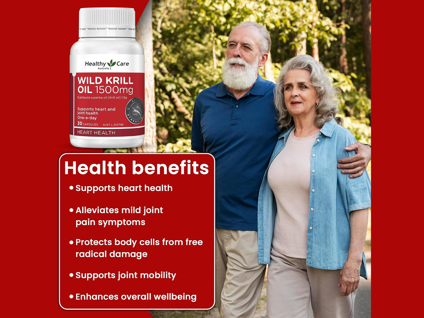 Healthy Care Wild Krill Oil 1500mg 30 Soft Capsules