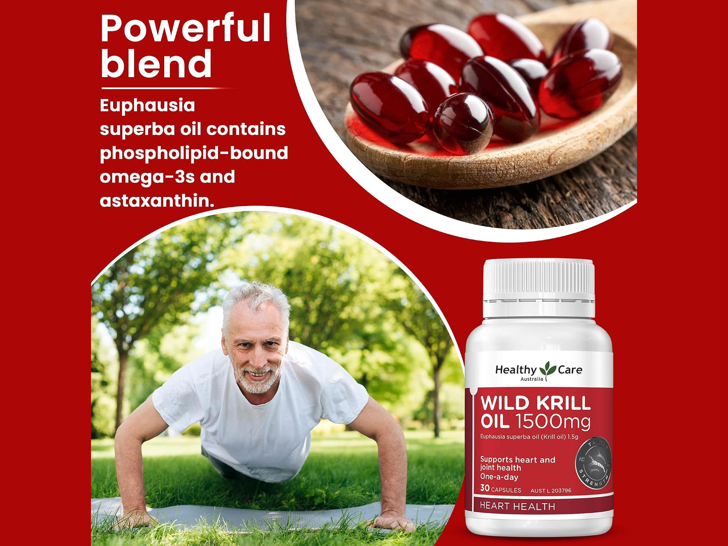 Healthy Care Wild Krill Oil 1500mg 30 Soft Capsules