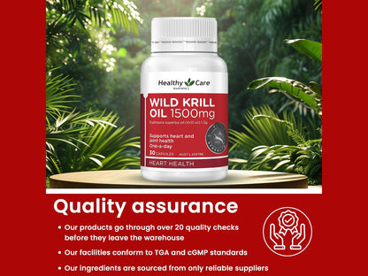 Healthy Care Wild Krill Oil 1500mg 30 Soft Capsules