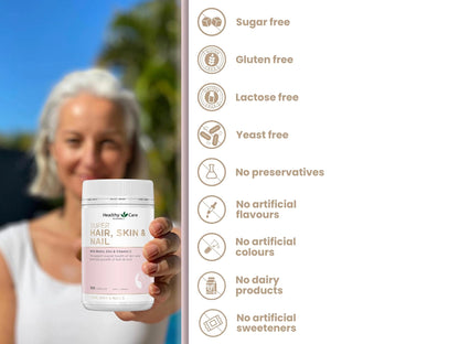 Healthy Care Hair Skin & Nails 100 Capsules with Biotin, Zinc & Vitamin C in Sri Lanka