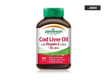Jamieson Cod Liver Oil with Vitamins A and D3 100 Softgels
