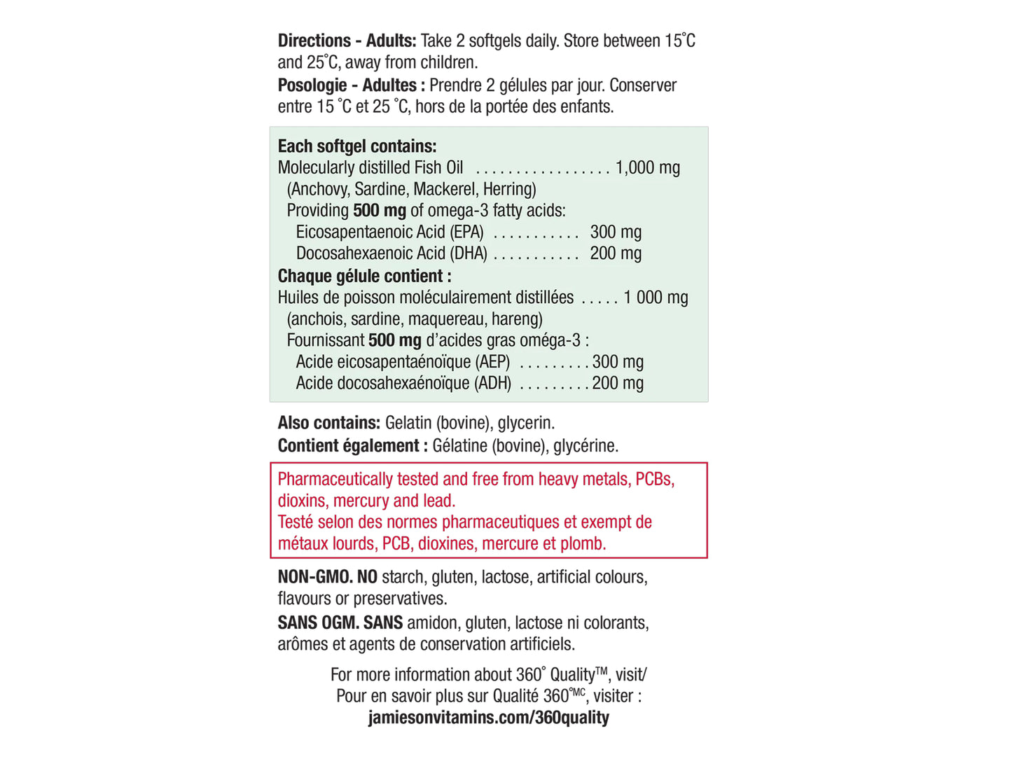 Jamieson Omega 3 Select 1000mg 200 Softgels
