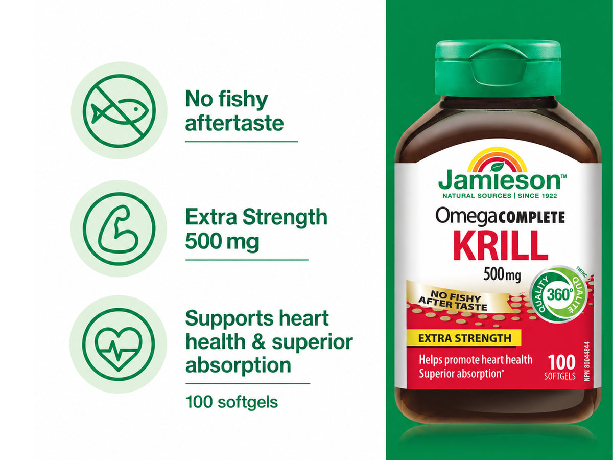 Jamieson Omega Complete Extra Strength Pure Krill Oil 500mg 100 Softgels
