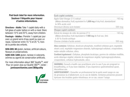 Jamieson Apple Cider Vinegar + Chromium 120 Caplets in Sri Lanka at SupplementVault.lk