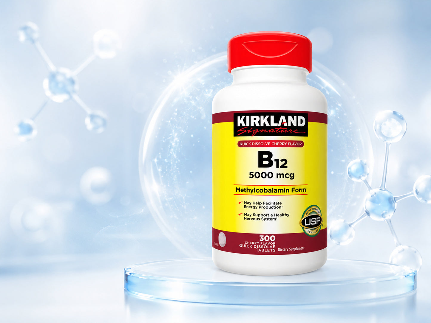 Kirkland Signature Quick Dissolve B-12 5000 mcg 300 Tablets