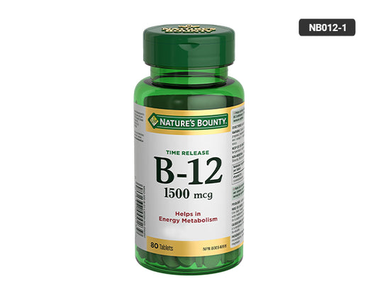 Natures Bounty Time Release B-12 1500mcg 80 Tablets