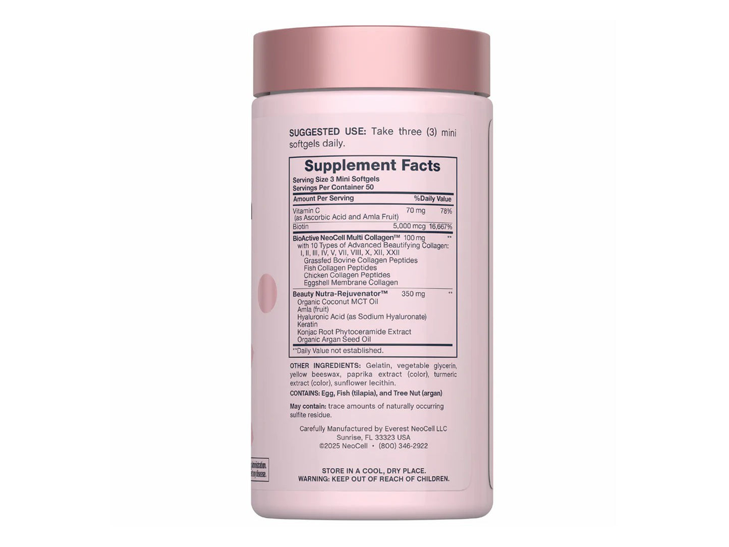 Neocell Hair Skin Nails Minis Multi Collagen Bio-Peptides 150 Softgels