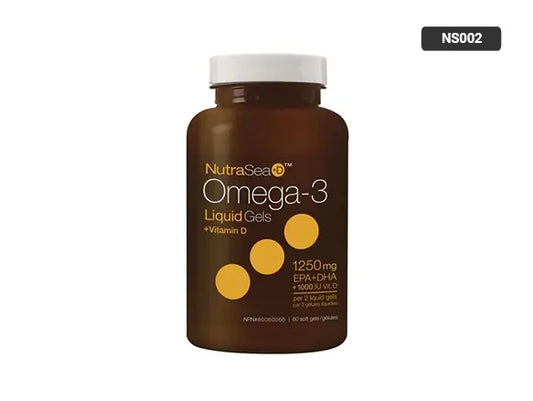 NutraSea Omega-3 Liquid Gels + Vitamin D 60 Softgels