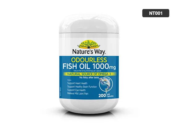 Natures Way Odourless Fish Oil 1000mg 200 Capsules in Sri Lanka - supplementvault.lk