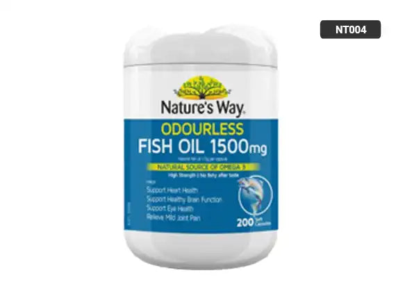 Natures Way Odourless Fish Oil 1500mg 200 Capsules in Sri Lanka in Sri Lanka - supplementvault.lk