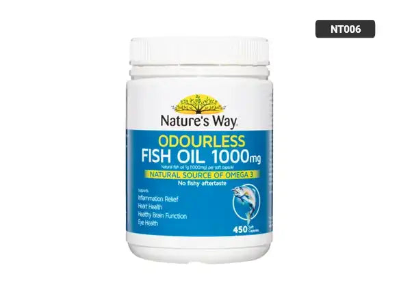 Natures Way Odourless Fish Oil 1000mg 450 Capsules in Sri Lanka - supplementvault.lk