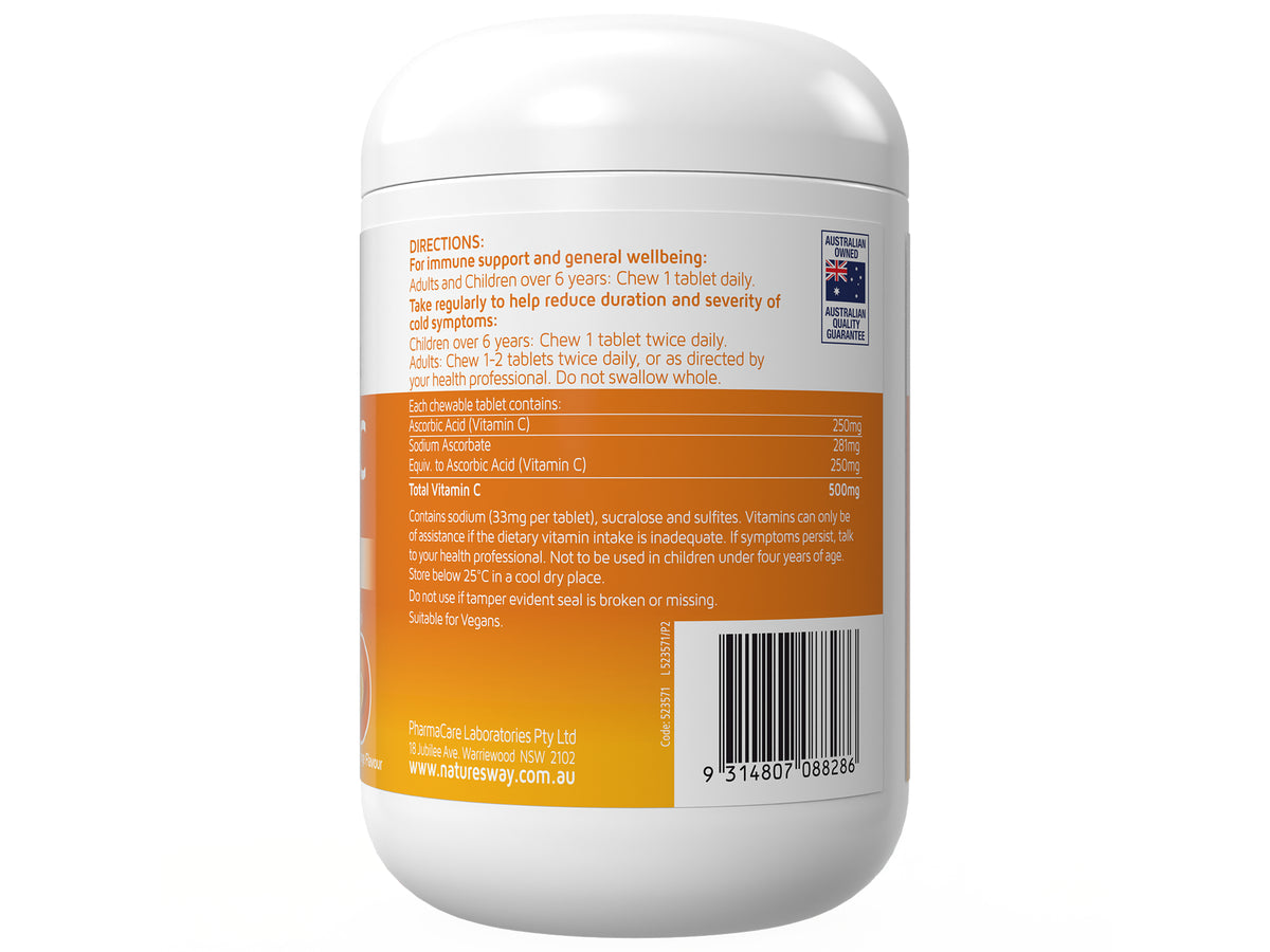 Natures Way Vitamin C 500mg 320 Chewable Tablets